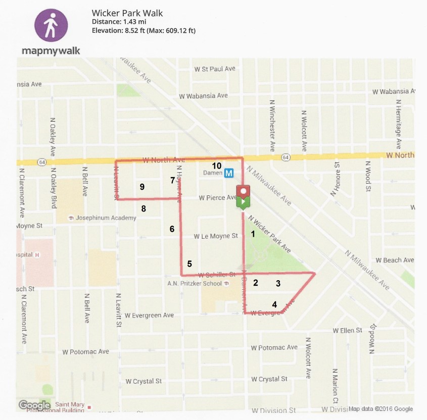 Wicker Park Walk Map