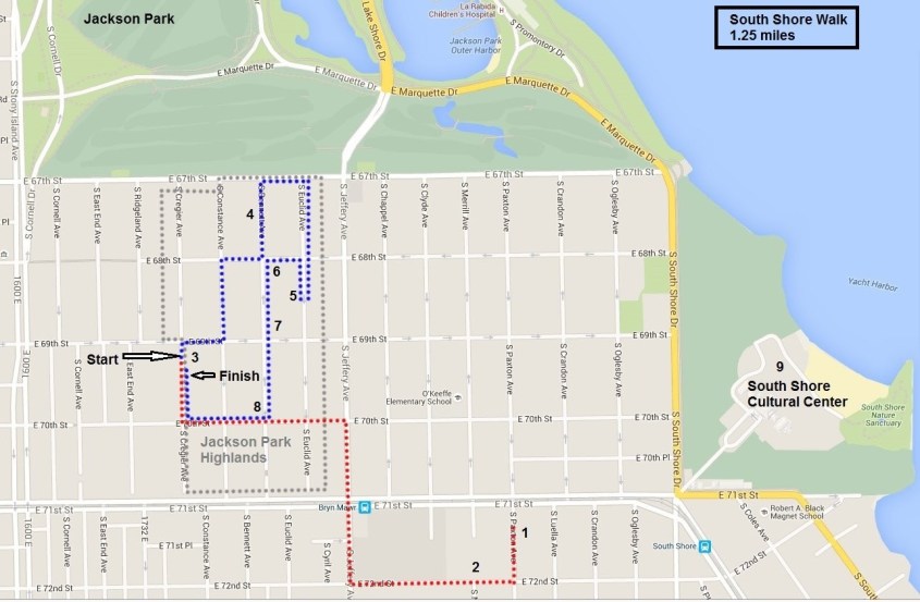 South Shore Walk map